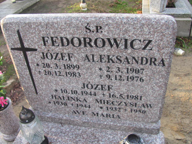 Aleksandra Fedorowicz 1907 Szczaniec - Grobonet - Wyszukiwarka osób pochowanych