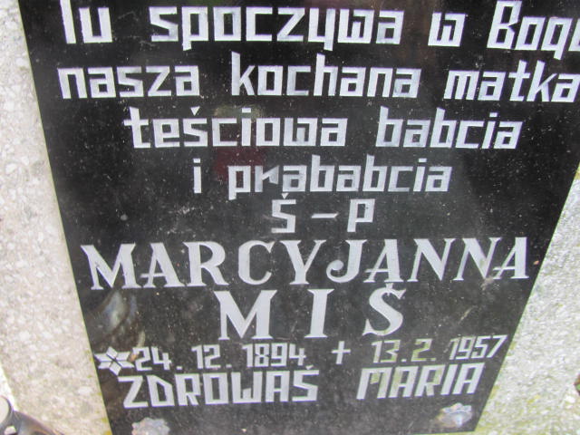Marcyjanna Miś 1894 Szczaniec - Grobonet - Wyszukiwarka osób pochowanych