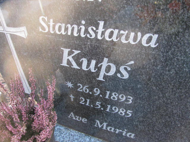 Stanisława Kupś 1893 Szczaniec - Grobonet - Wyszukiwarka osób pochowanych