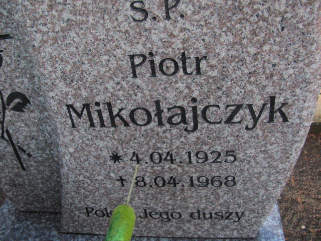 Piotr Mikołajczyk 1925 Szczaniec - Grobonet - Wyszukiwarka osób pochowanych