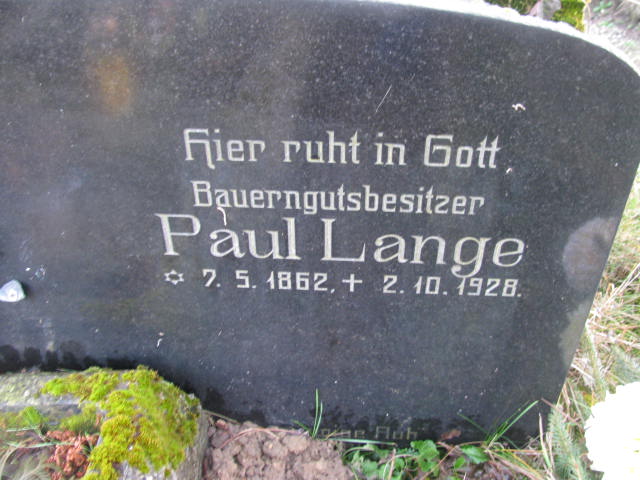 Paul Lange 1862 Szczaniec - Grobonet - Wyszukiwarka osób pochowanych